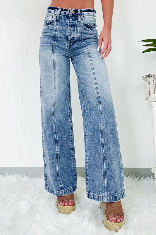 Front Seam Wide Leg Jeans