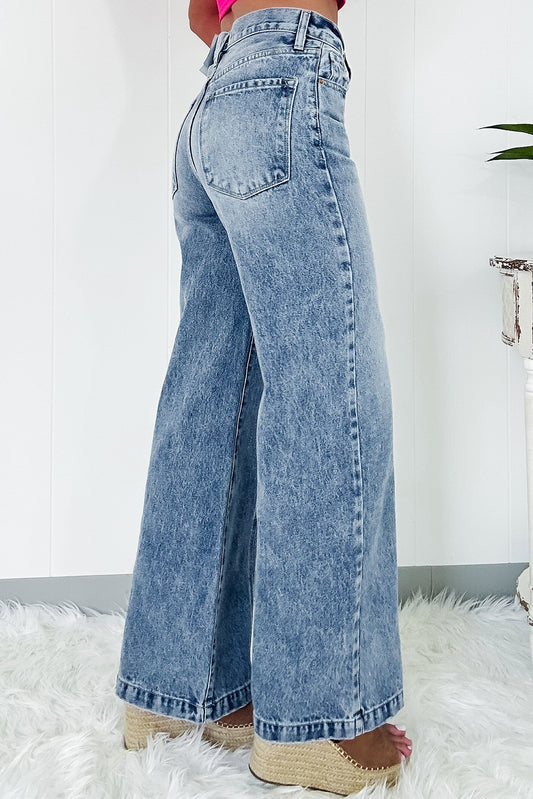 Front Seam Wide Leg Jeans