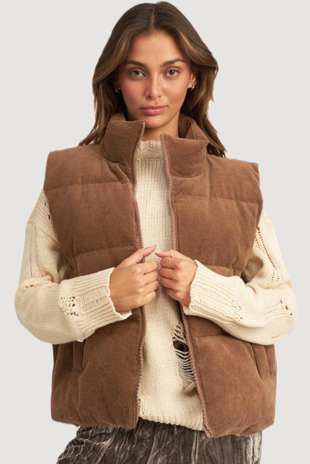 The Lori Cord Puffer Vest