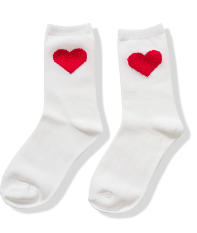 White Heart Socks