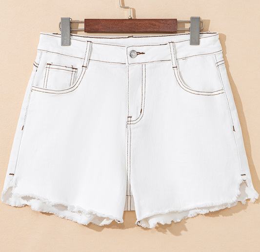 White Denim Shorts