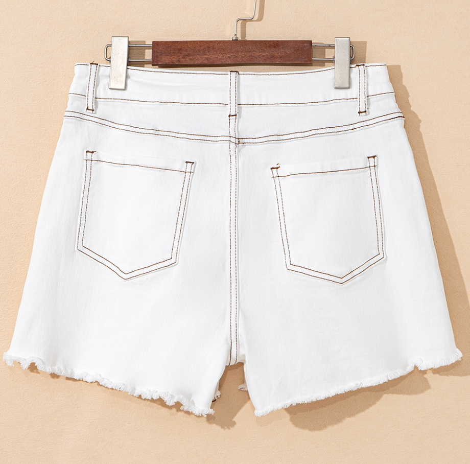 White Denim Shorts