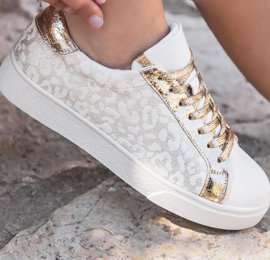 Lace Up Glitter Sneakers