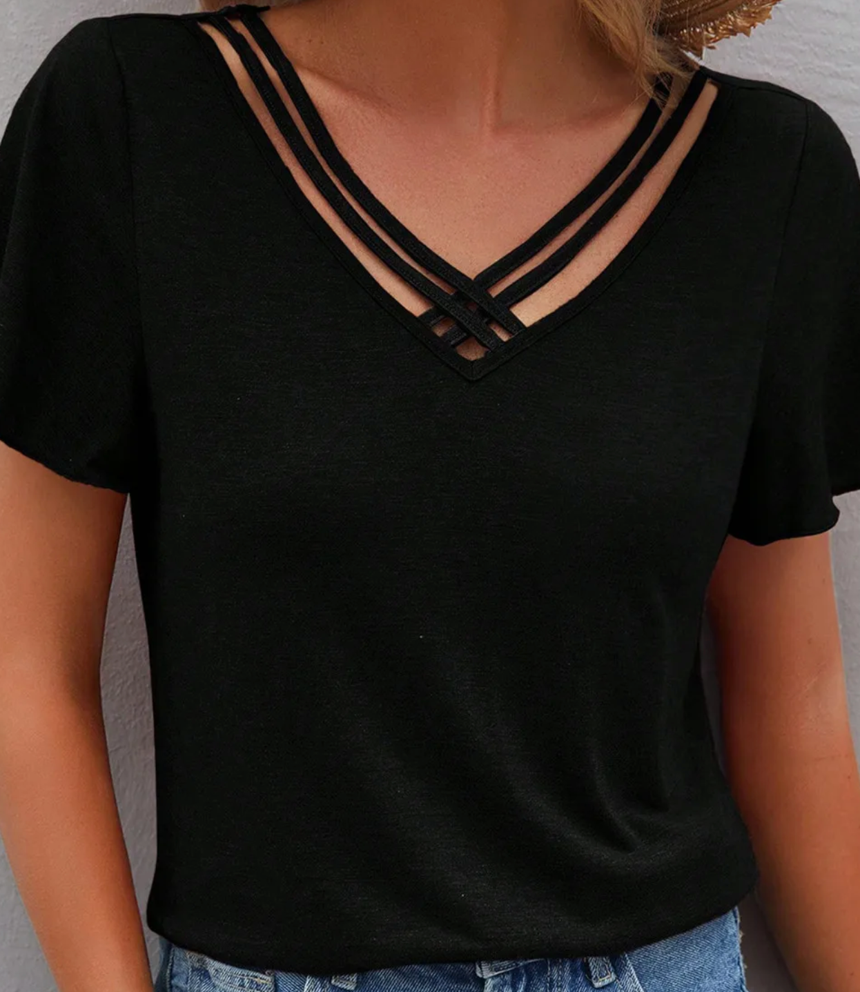 Black Criss Cross Top