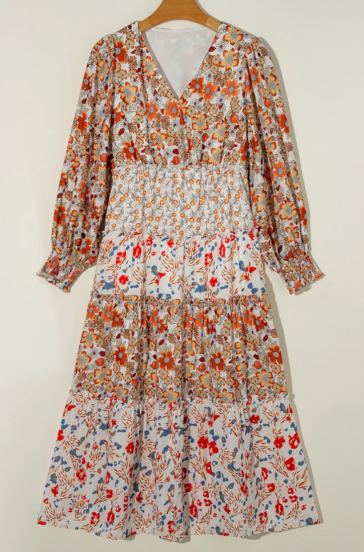 Fall Tiered Midi Dress