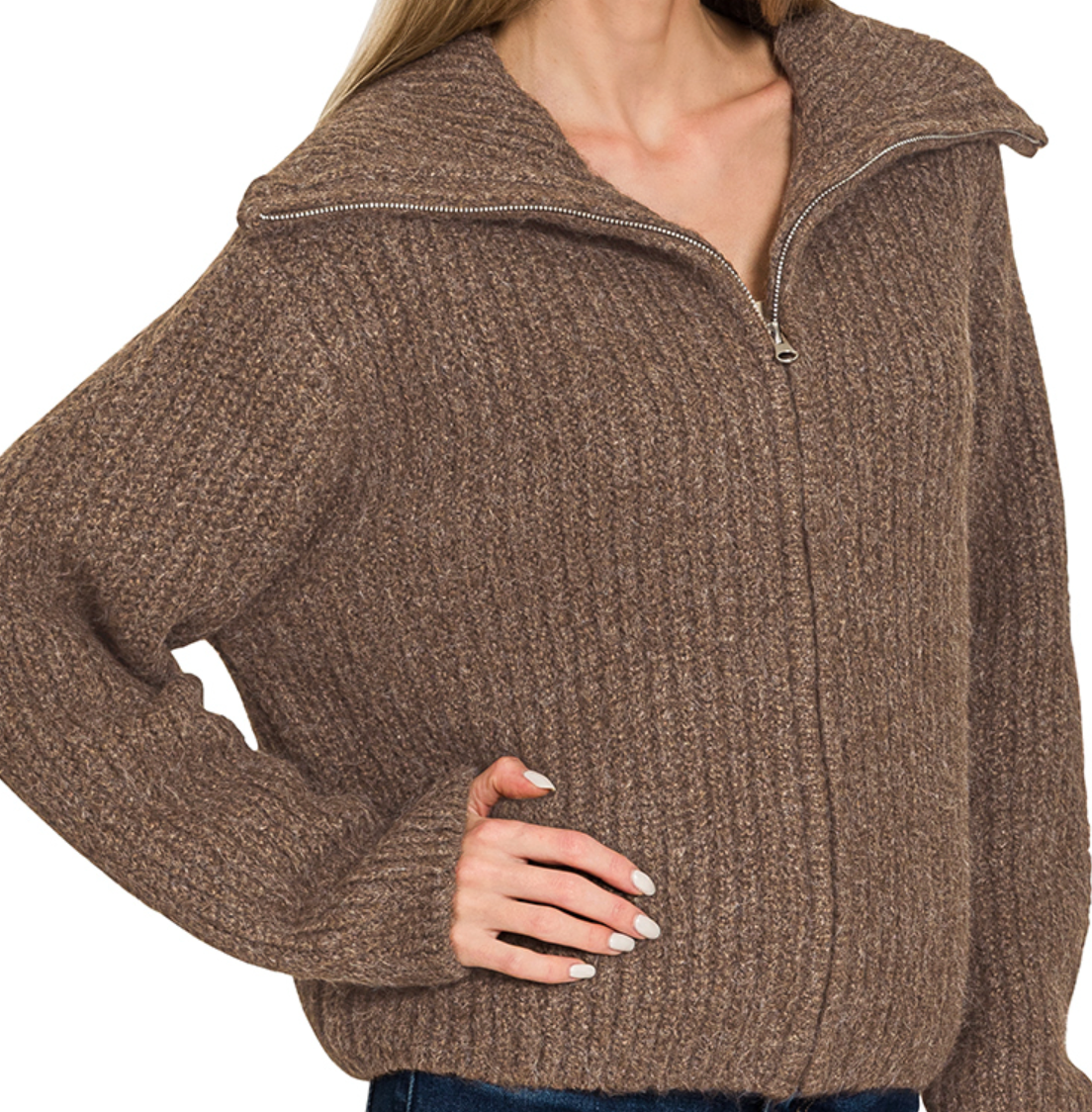 The Harper Full Zip Sweater