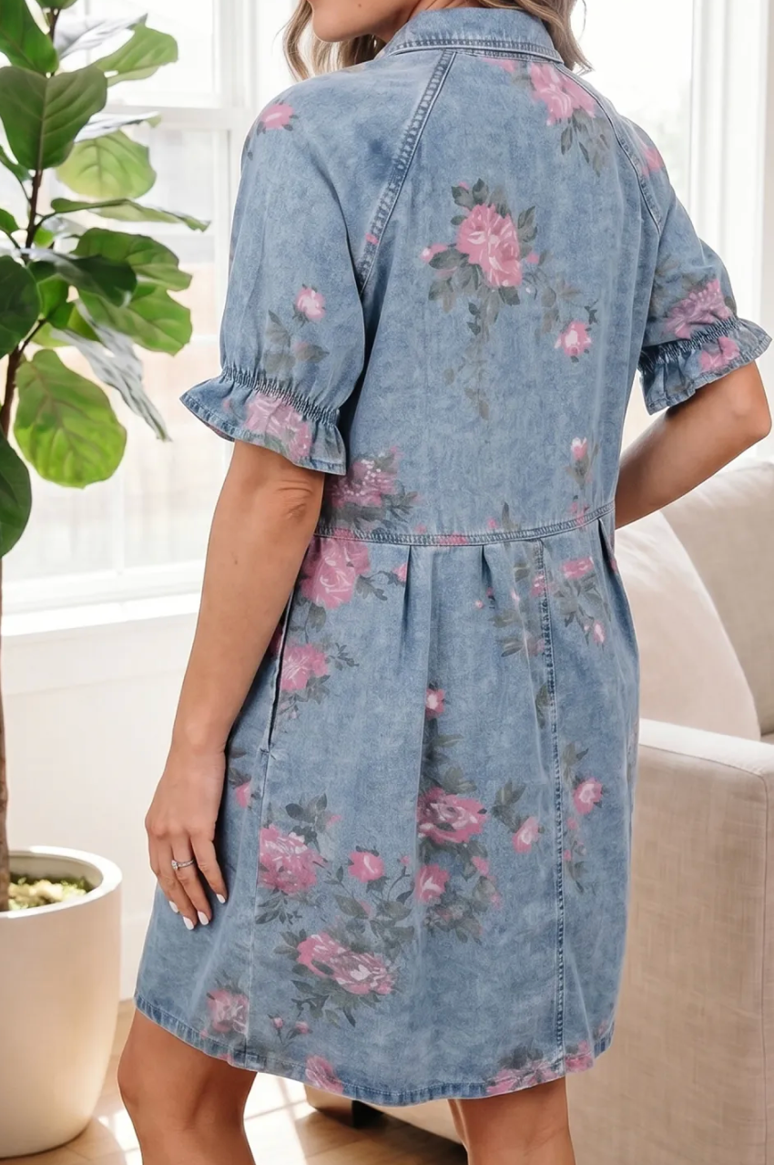 The Rose Denim Dress