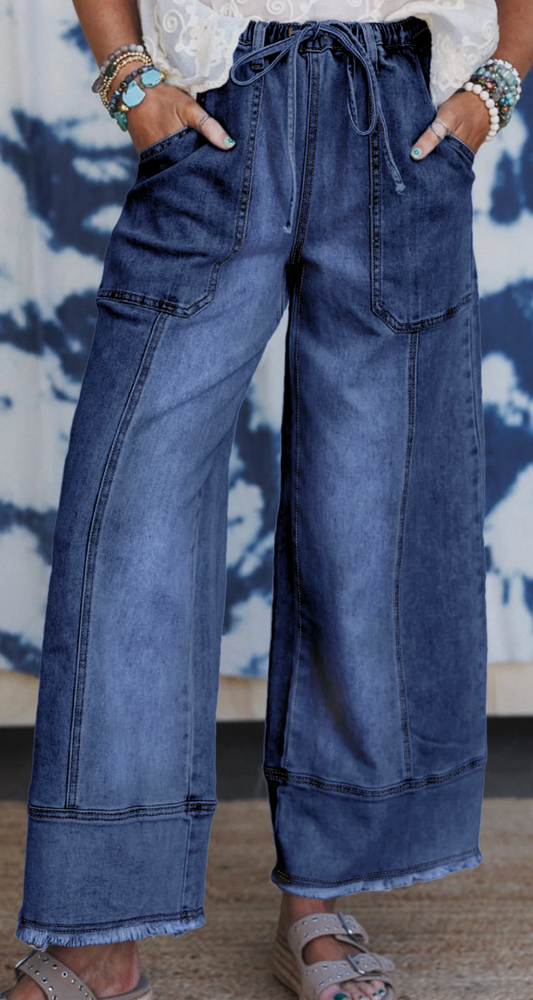 Wide Leg Jeans w/drawstring