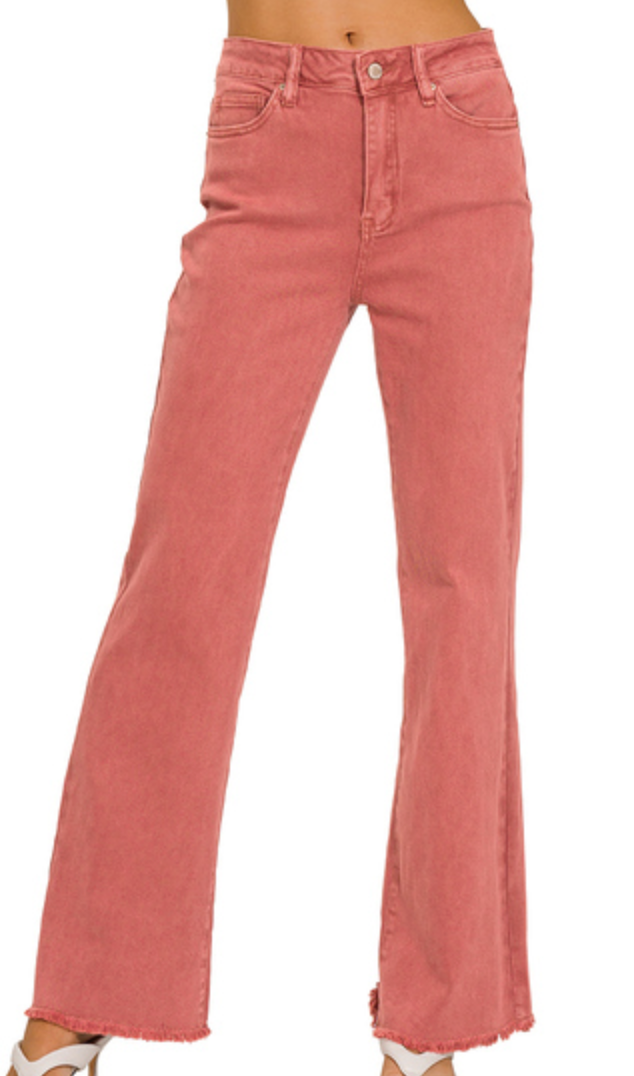 The Andie Frayed Hem Pants 31"