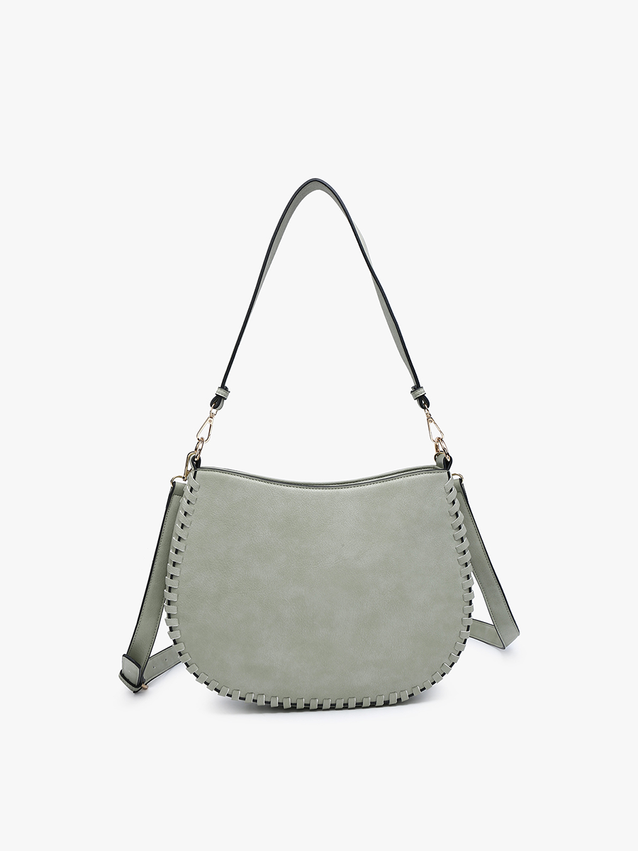 Jen & Co. Raquel Whipstitch Trim Saddle Bag