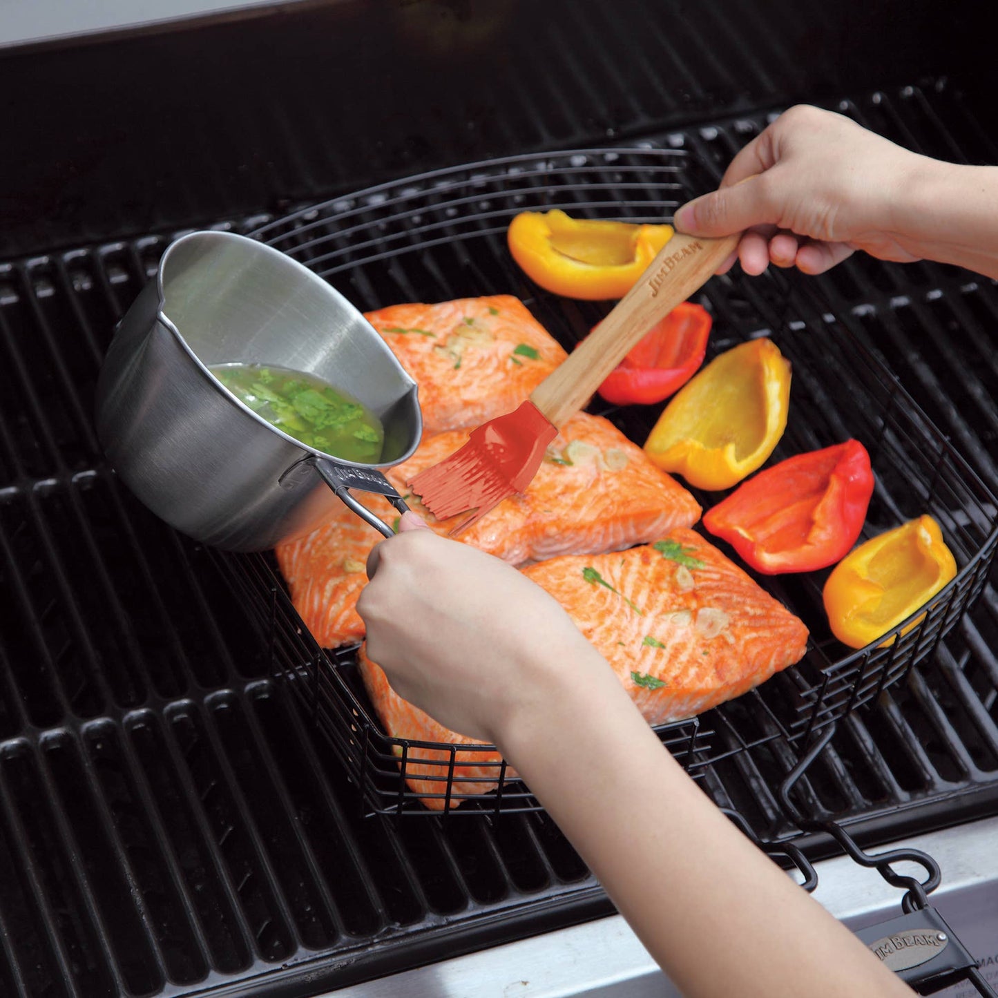 Jim Beam Stainless Steel Basting Pot & Brush