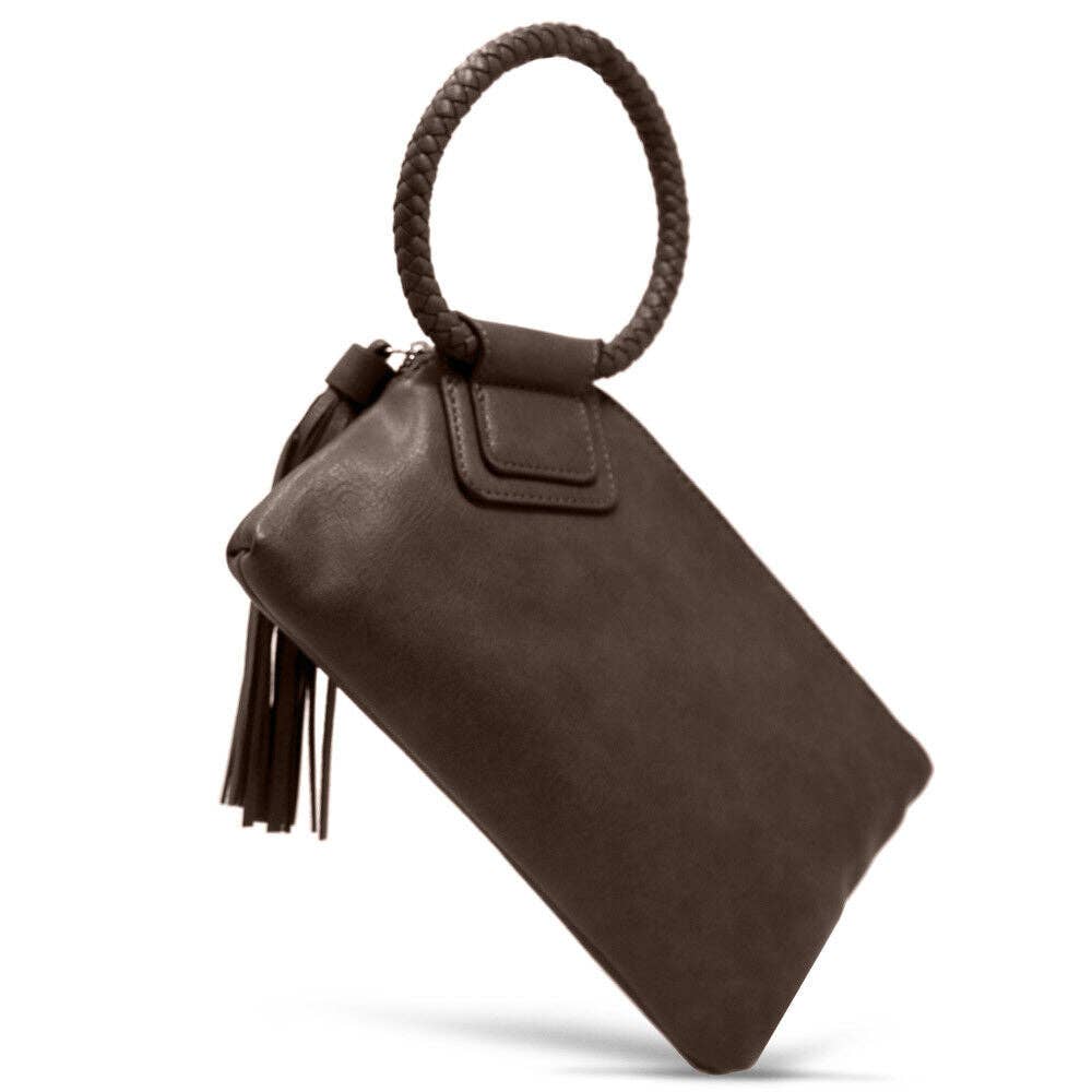 Boho Vegan Leather Wristlet/Clutch