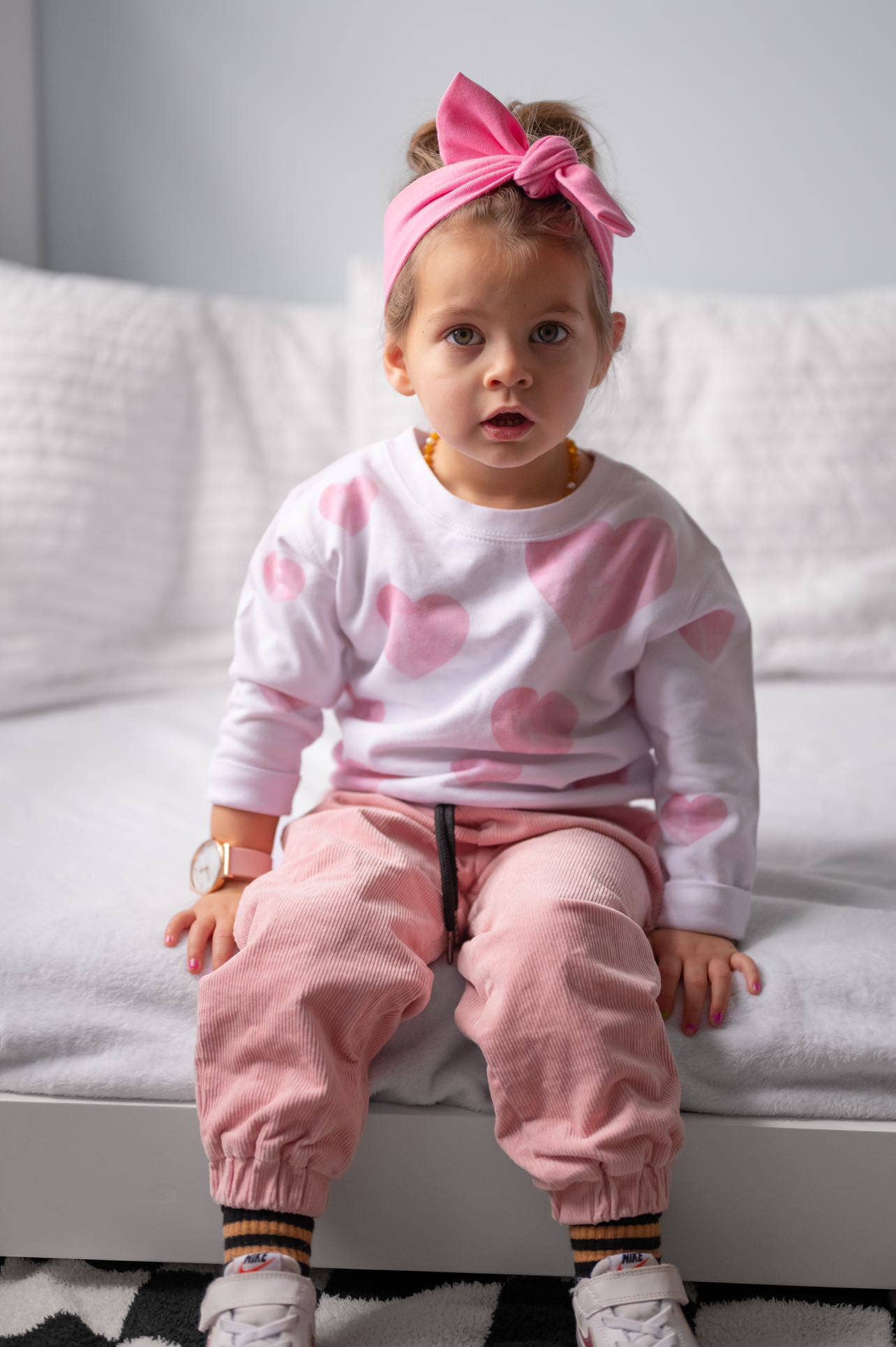 Girls Watercolor Hearts Sweatshirt