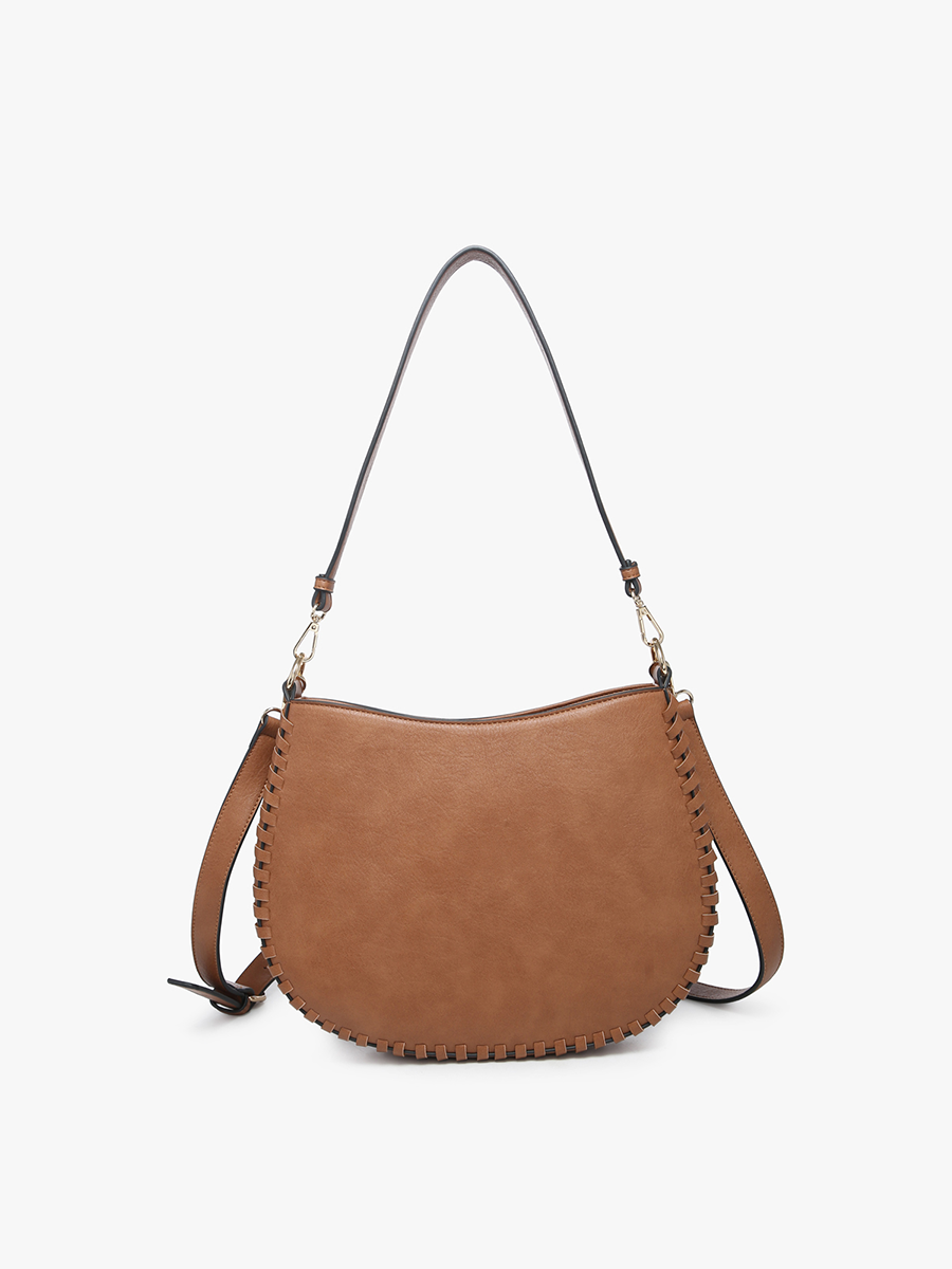 Jen & Co. Raquel Whipstitch Trim Saddle Bag