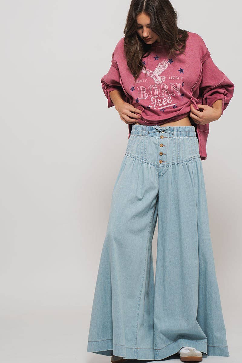 Pleated Wide-Leg Pants