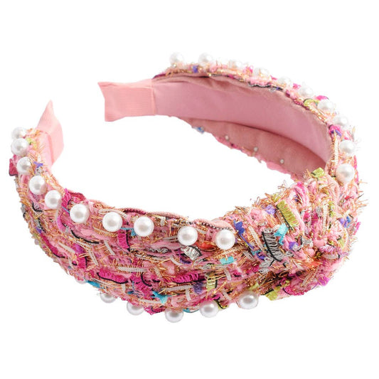 It Girl Headband Pearl - Pink | Top Knot Headband