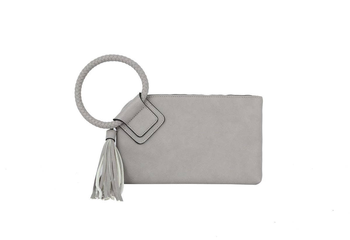 Boho Vegan Leather Wristlet/Clutch