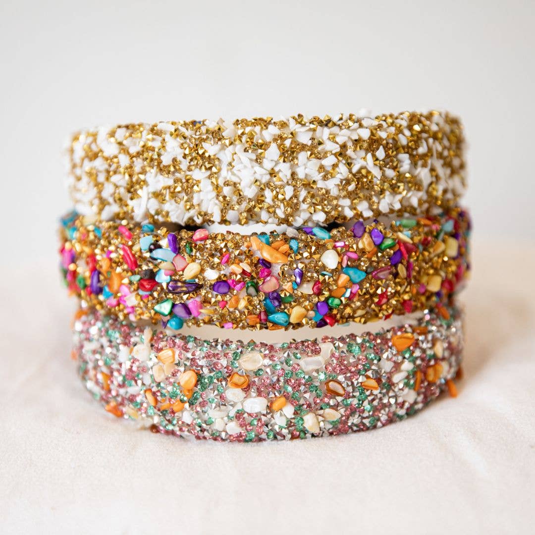 All That Glitters Headband - Cream + Gold