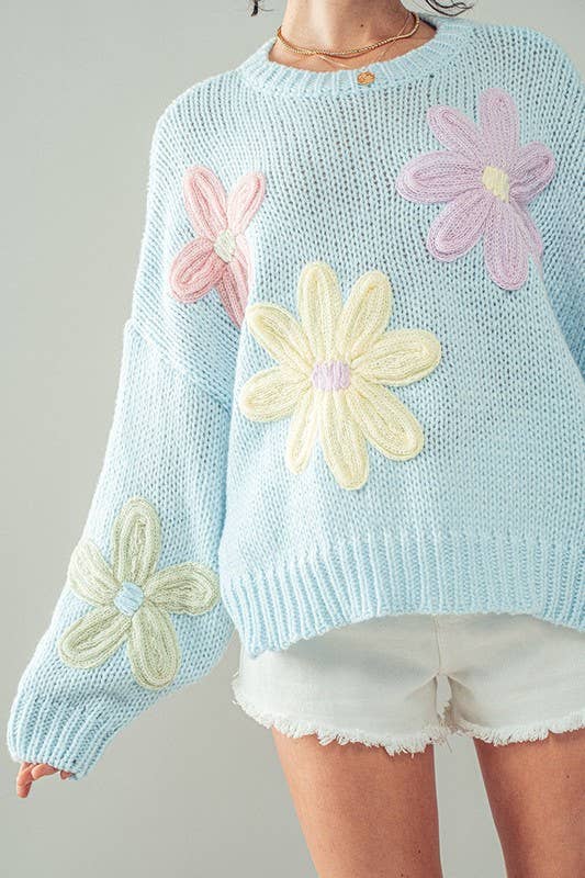 The Savannah Oversized Daisy Sweater