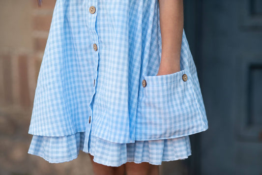 Blue & White Gingham Dress