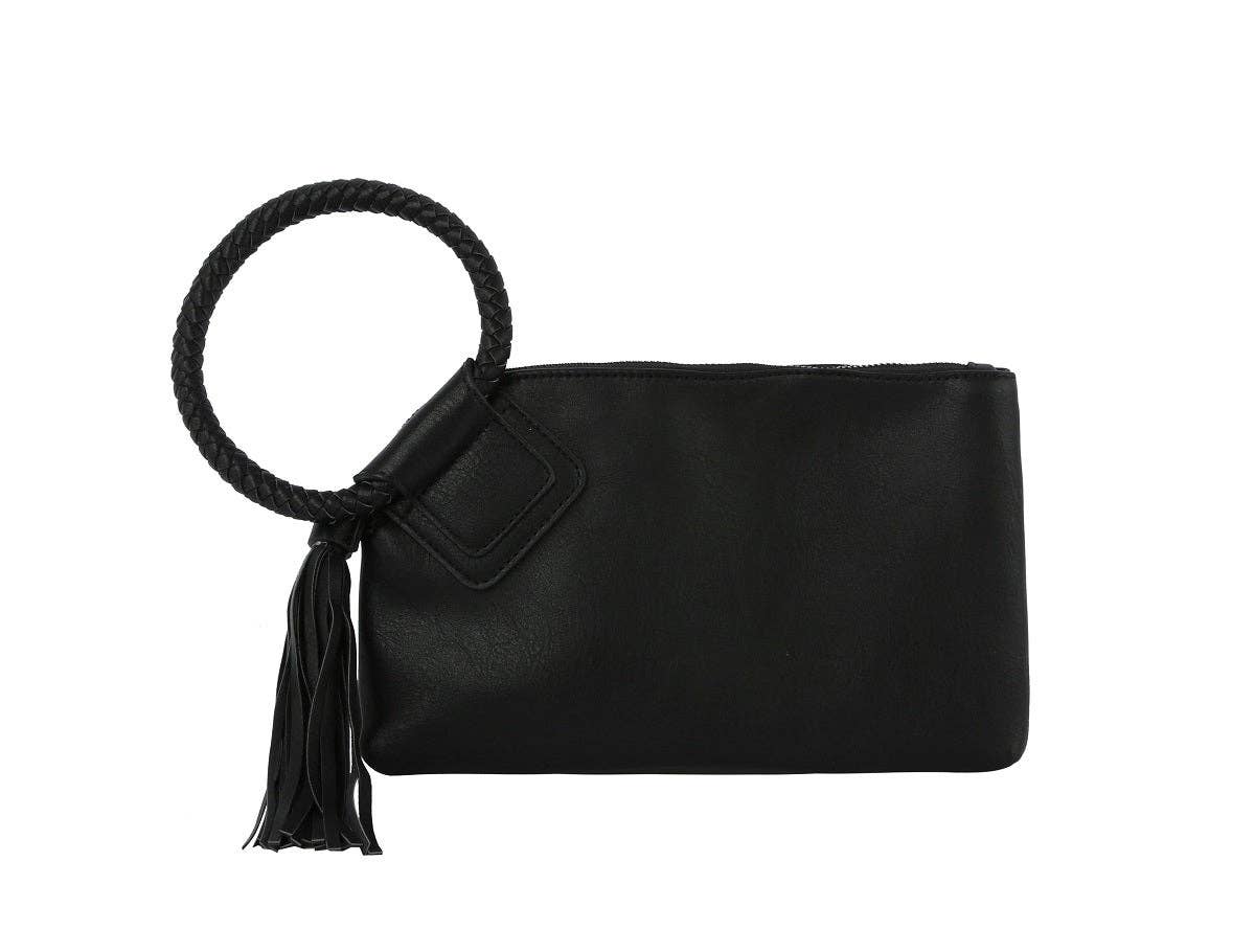 Boho Vegan Leather Wristlet/Clutch