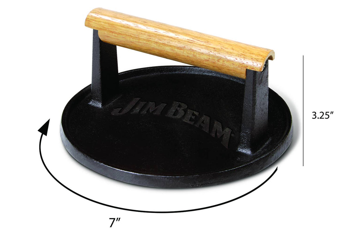 Jim Beam 7" Cast Iron Burger Press.