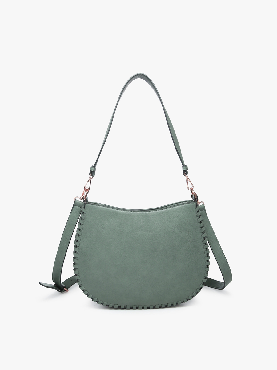 Jen & Co. Raquel Whipstitch Trim Saddle Bag