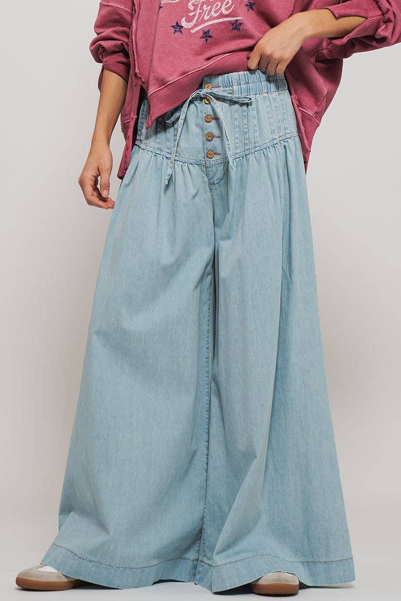 Pleated Wide-Leg Pants