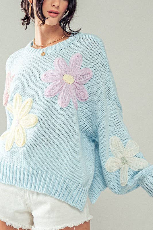 The Savannah Oversized Daisy Sweater