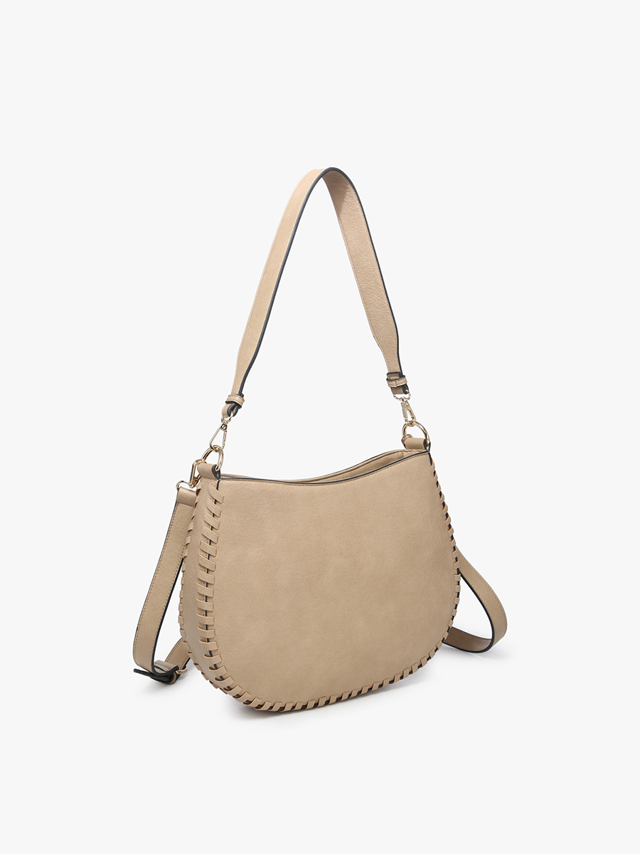 Jen & Co. Raquel Whipstitch Trim Saddle Bag