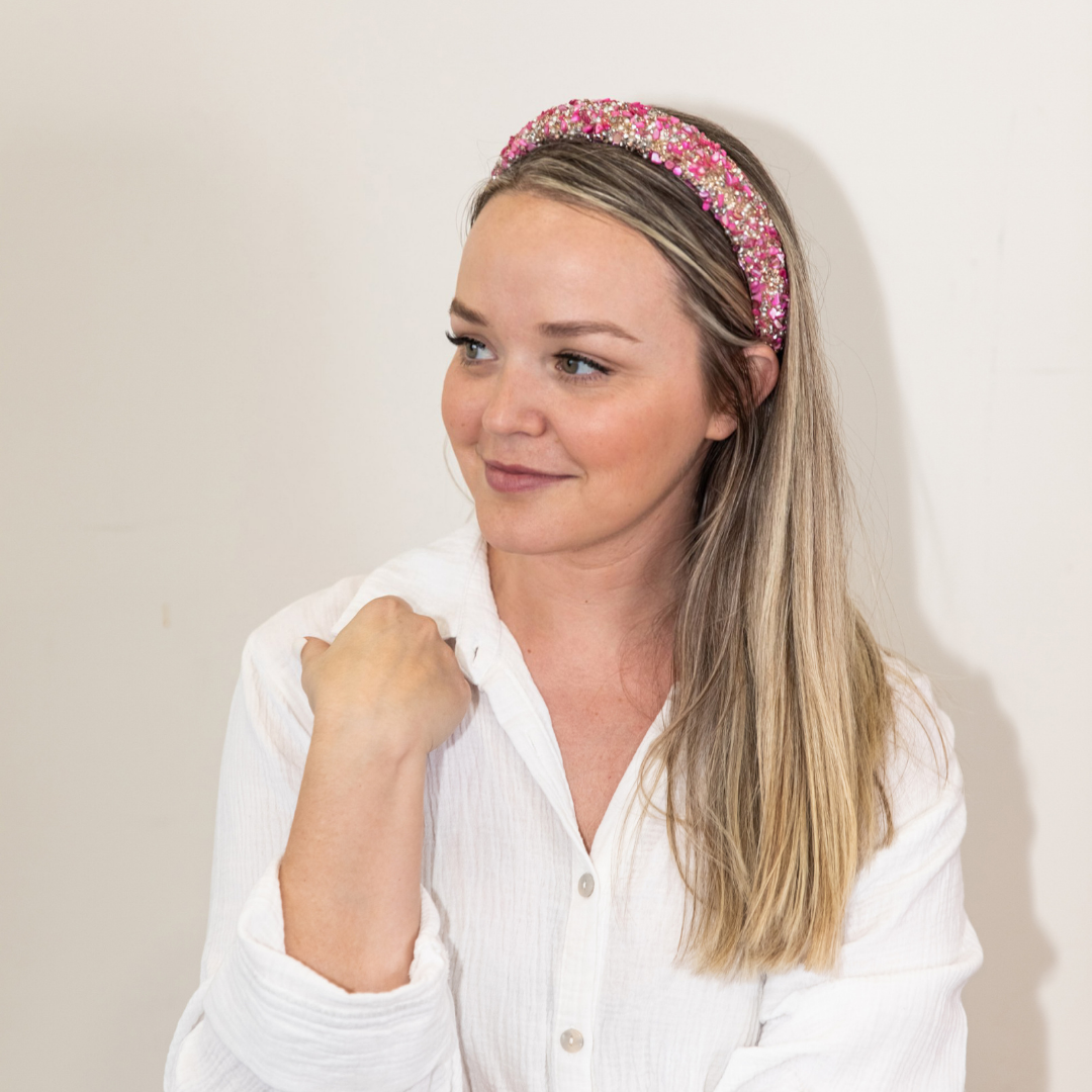 All That Glitters Headband - Pink + Silver