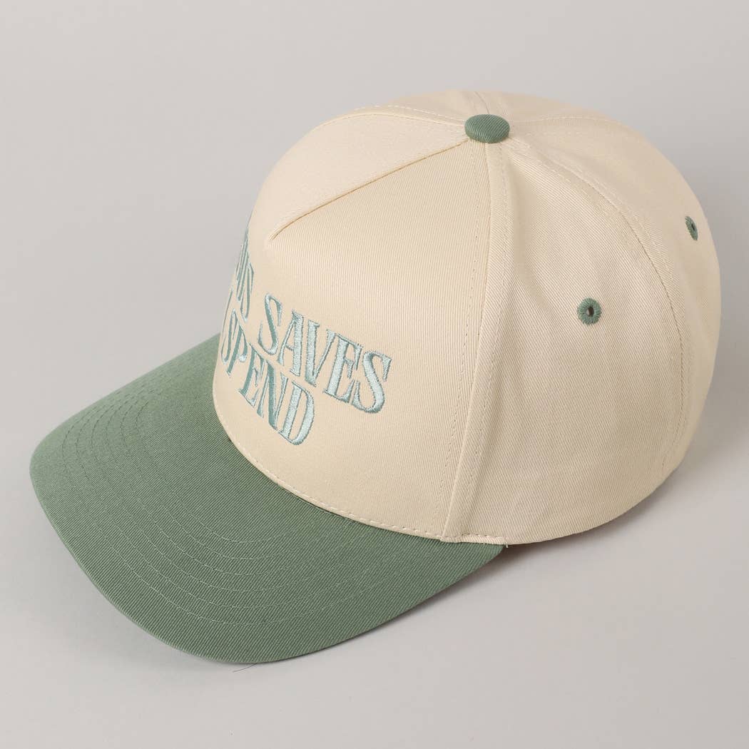 Jesus Saves, I Spend Embroidery Trucker Hat