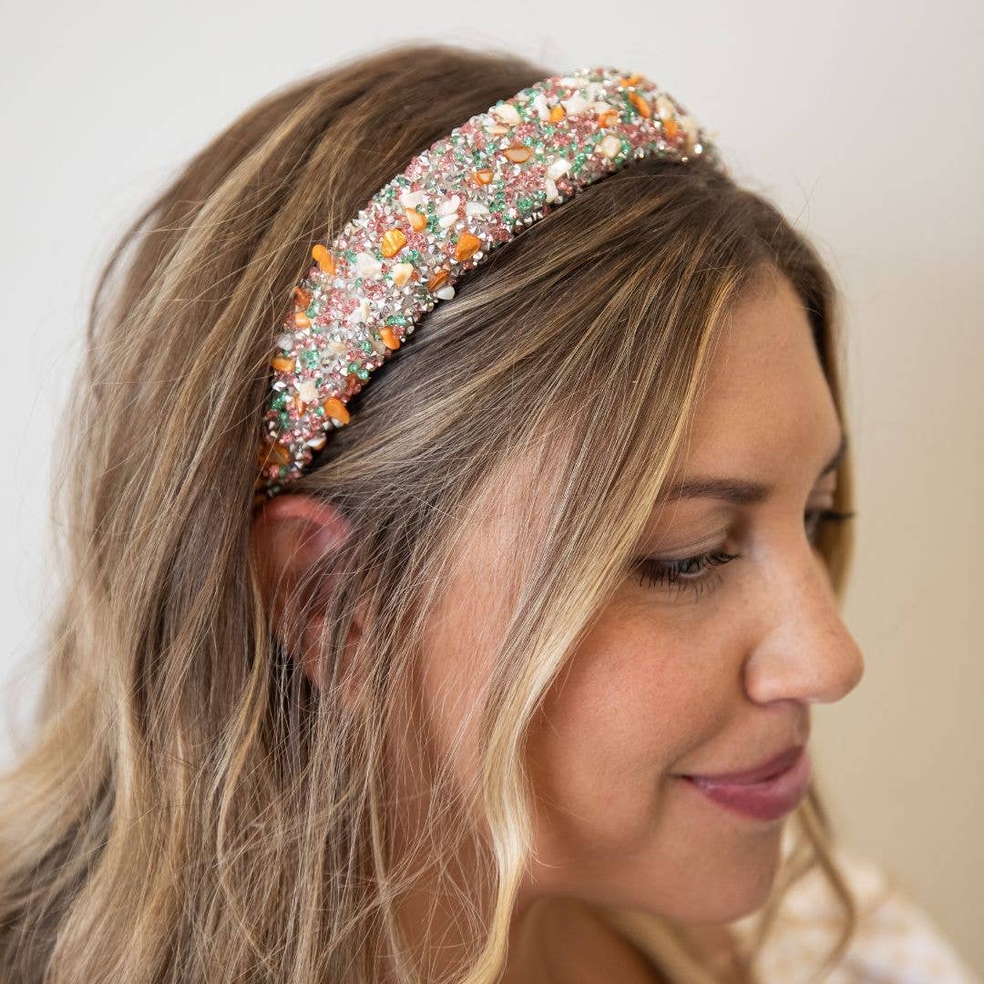 All That Glitters Headband - Teal Orange