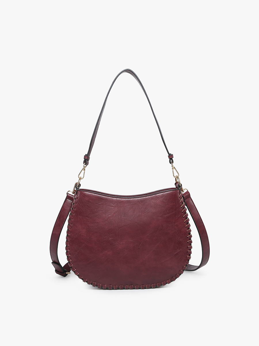 Jen & Co. Raquel Whipstitch Trim Saddle Bag
