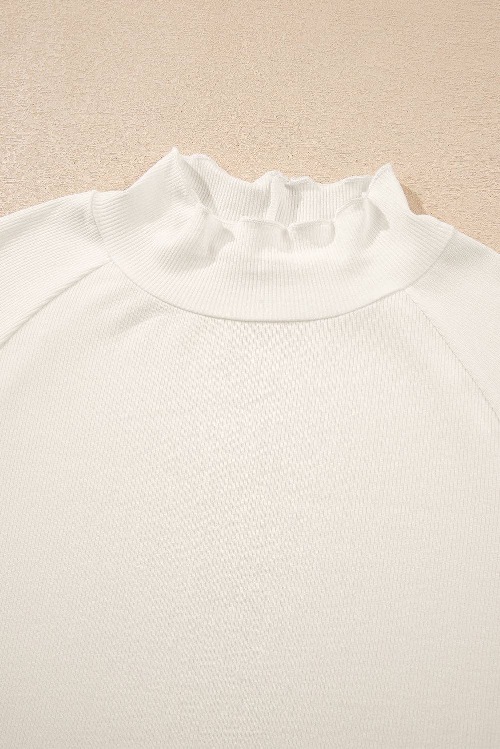Lettuce Trim High Neck-White