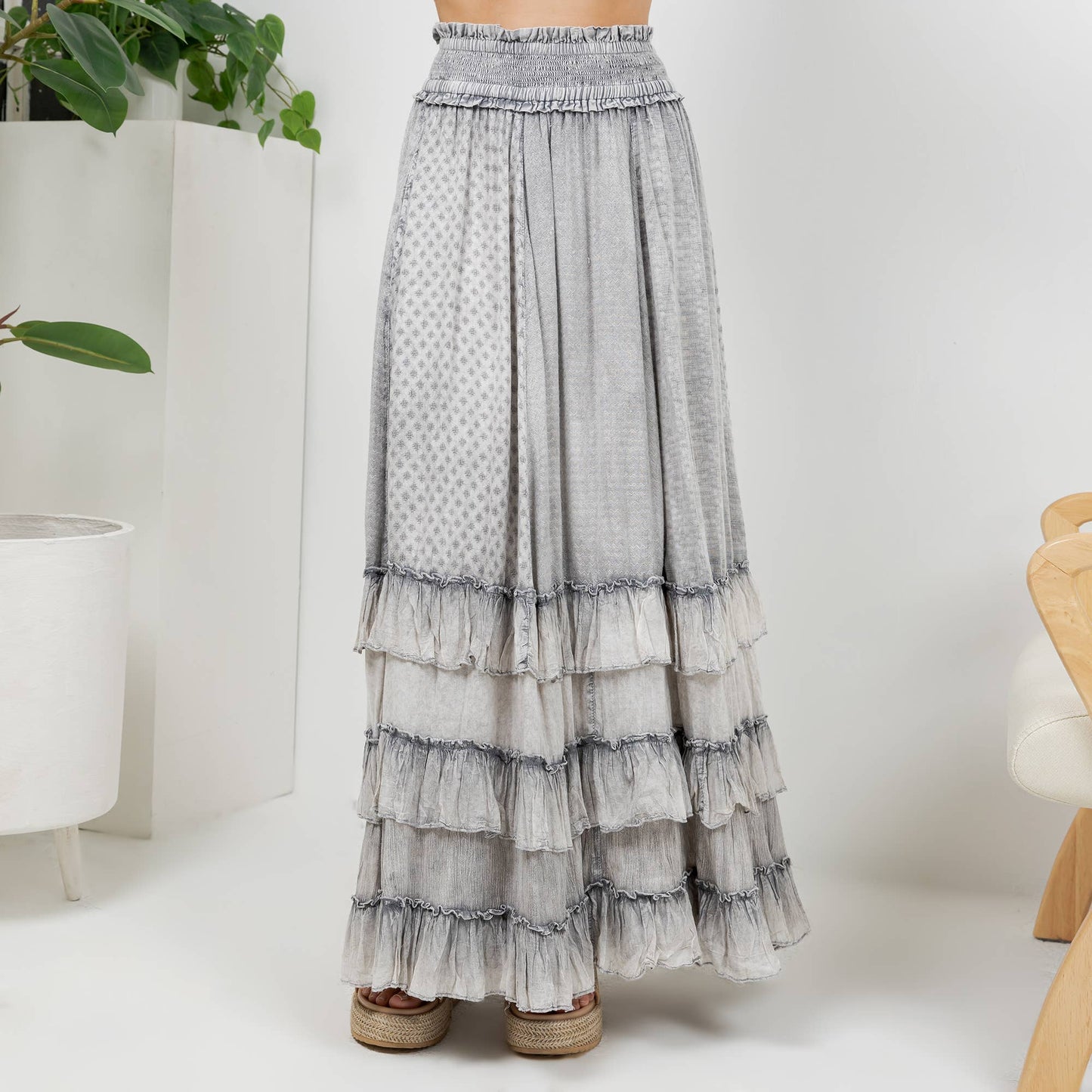 Ruffled Tiered Maxi Skirt