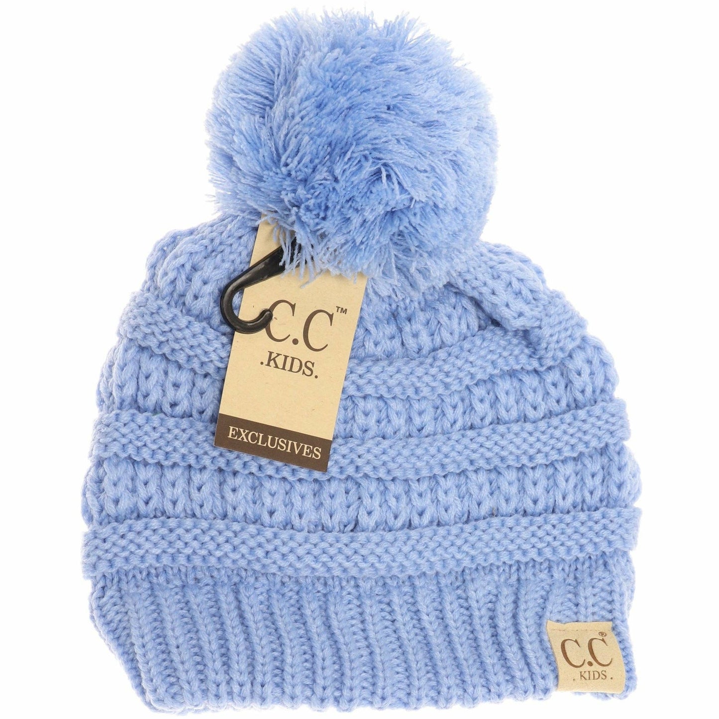 Kids Solid Pom CC Beanie