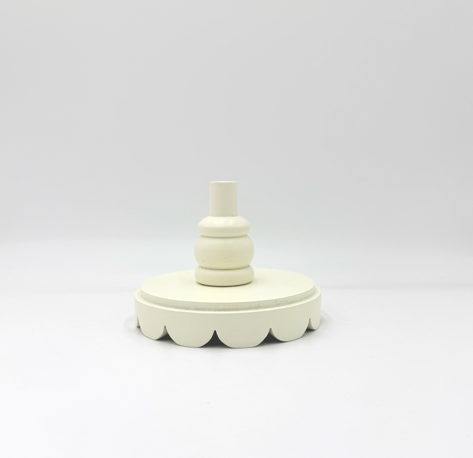 White Scalloped Base