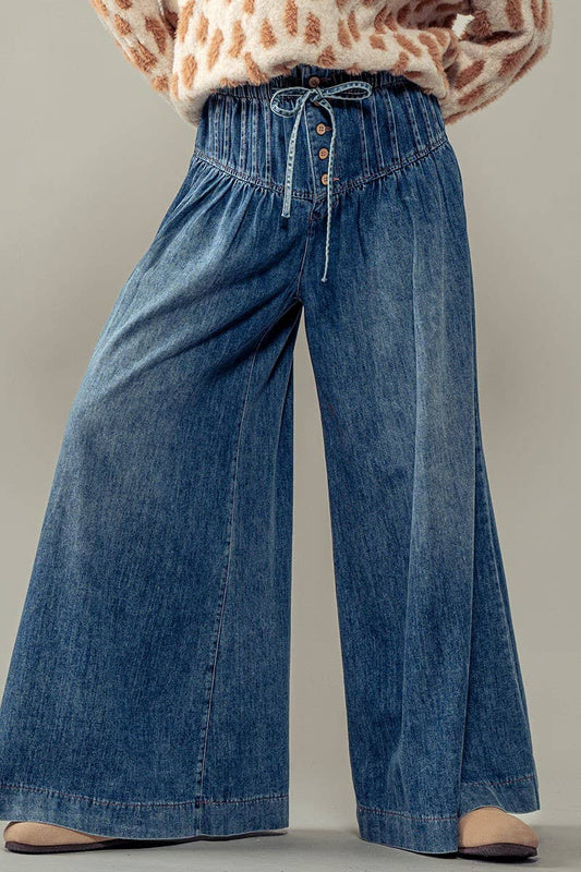 Pleated Wide-Leg Pants