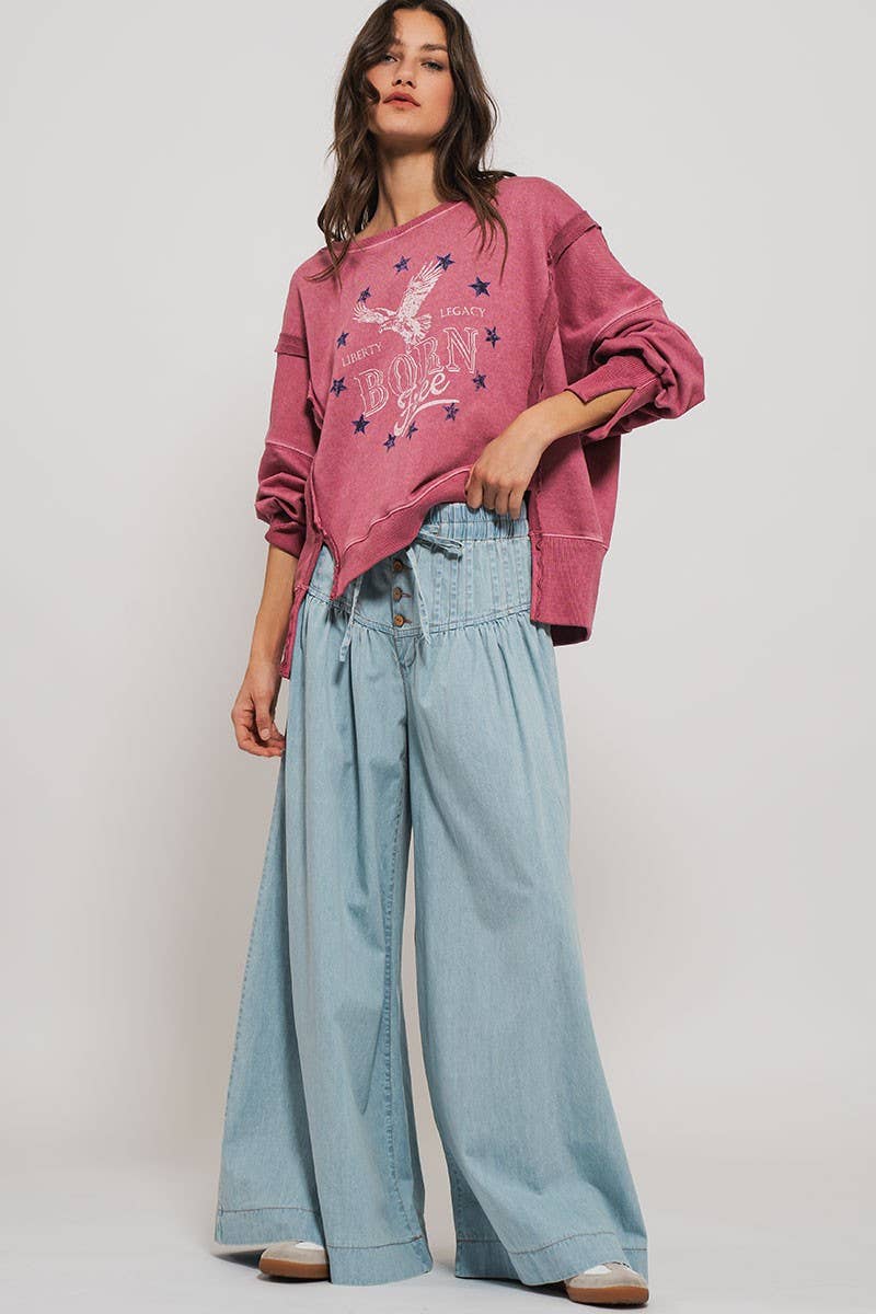Pleated Wide-Leg Pants
