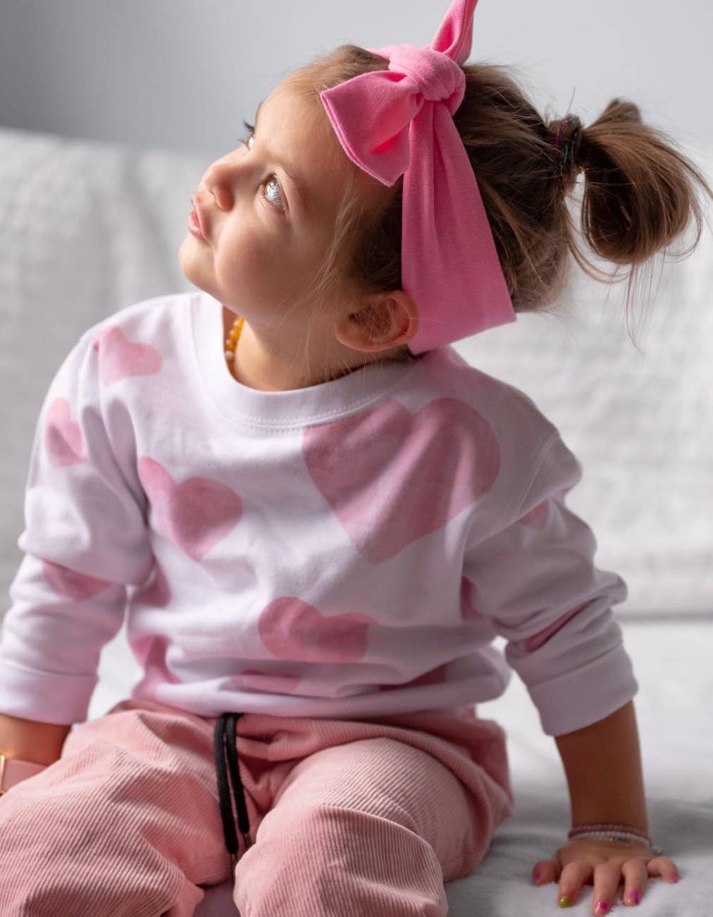 Girls Watercolor Hearts Sweatshirt