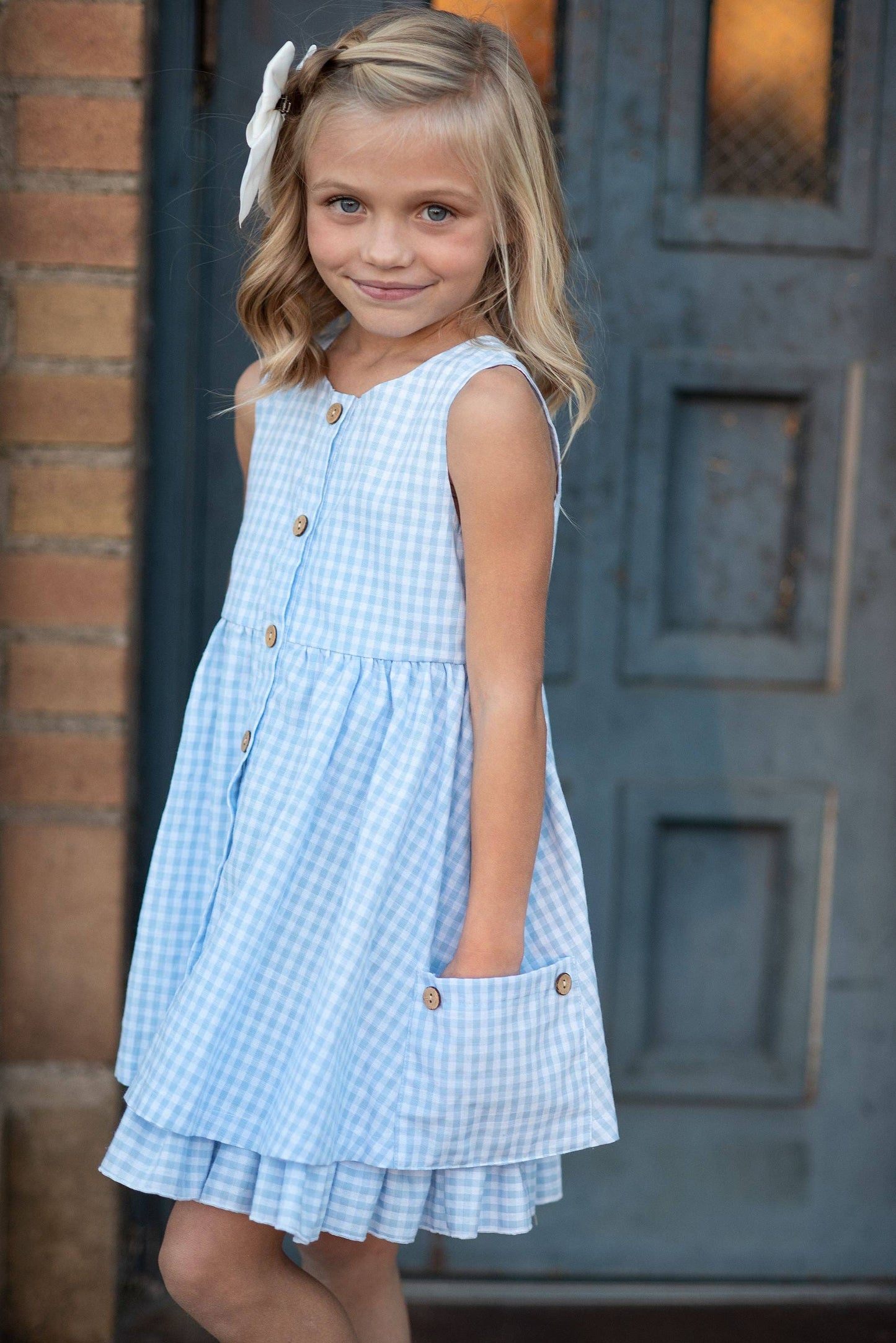 Blue & White Gingham Dress