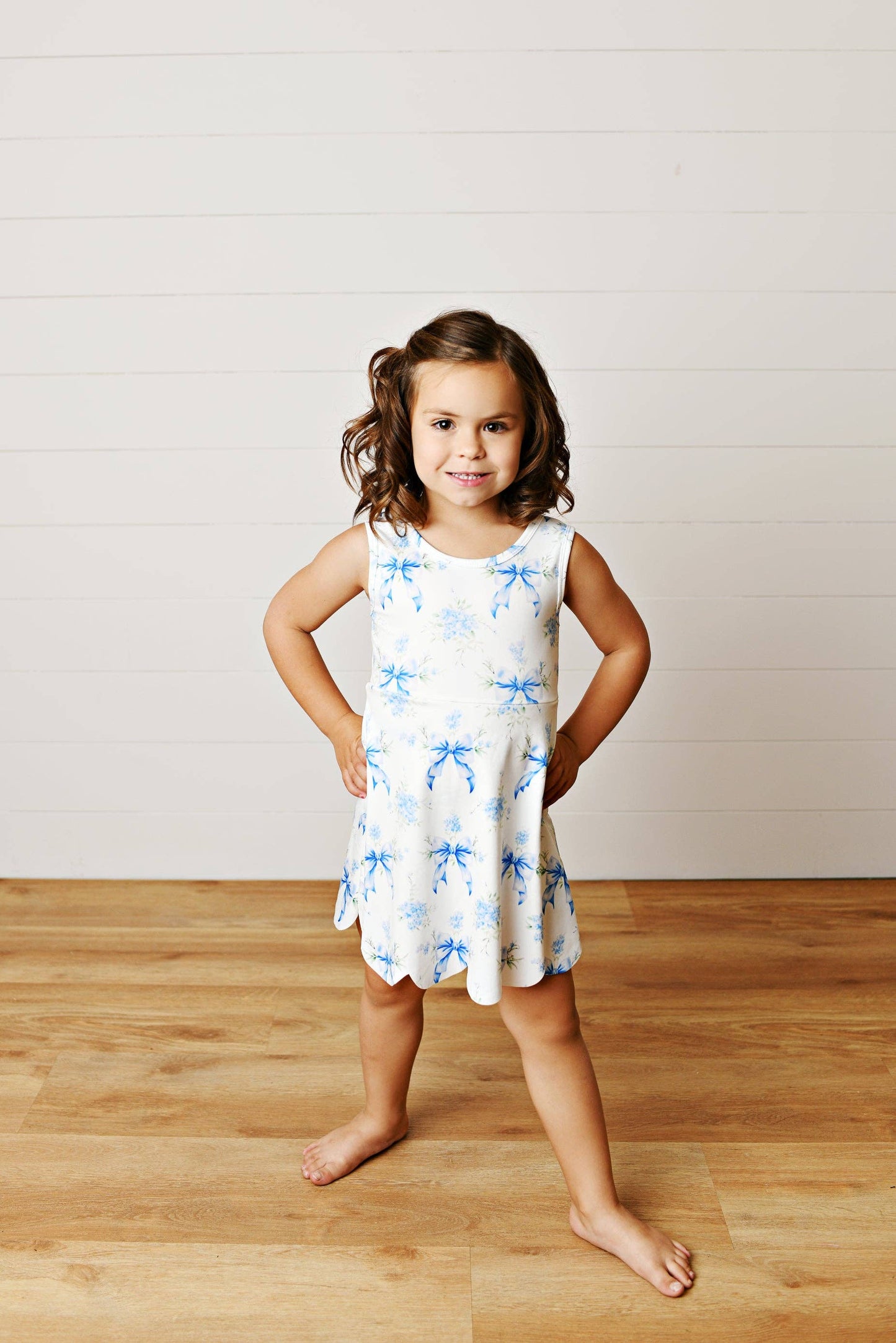 White & Bow Athletic Dress