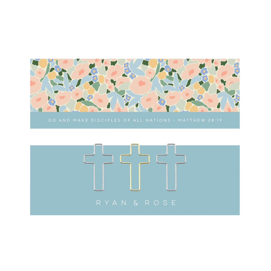 Ryan & Rose - Bookmark + Cross Paper Clips