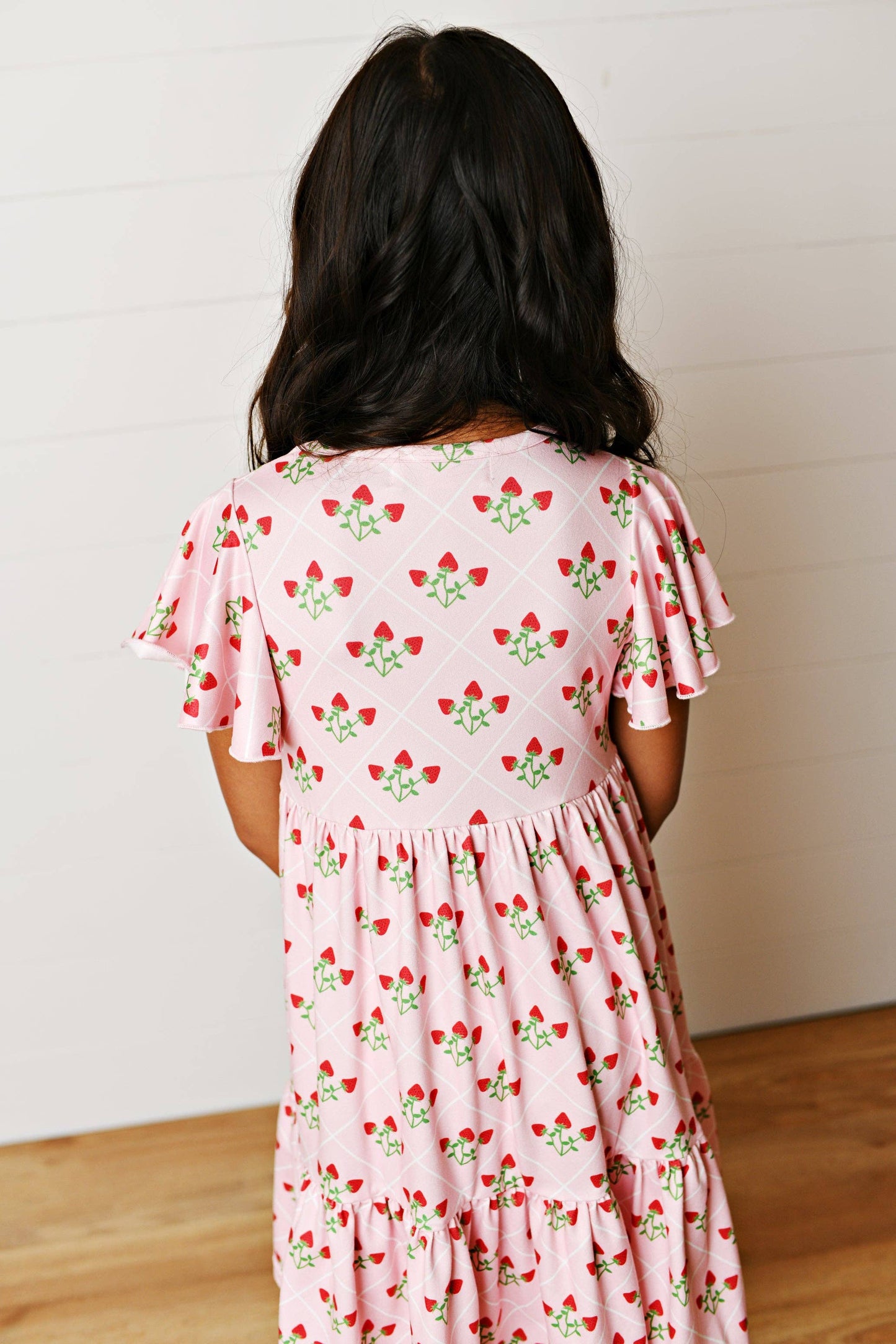 Strawberry Flutter Sleeve Dress
