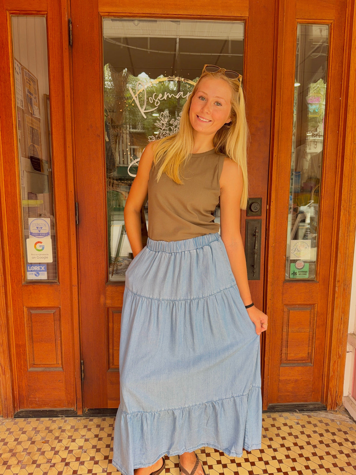 The Wren Denim Skirt