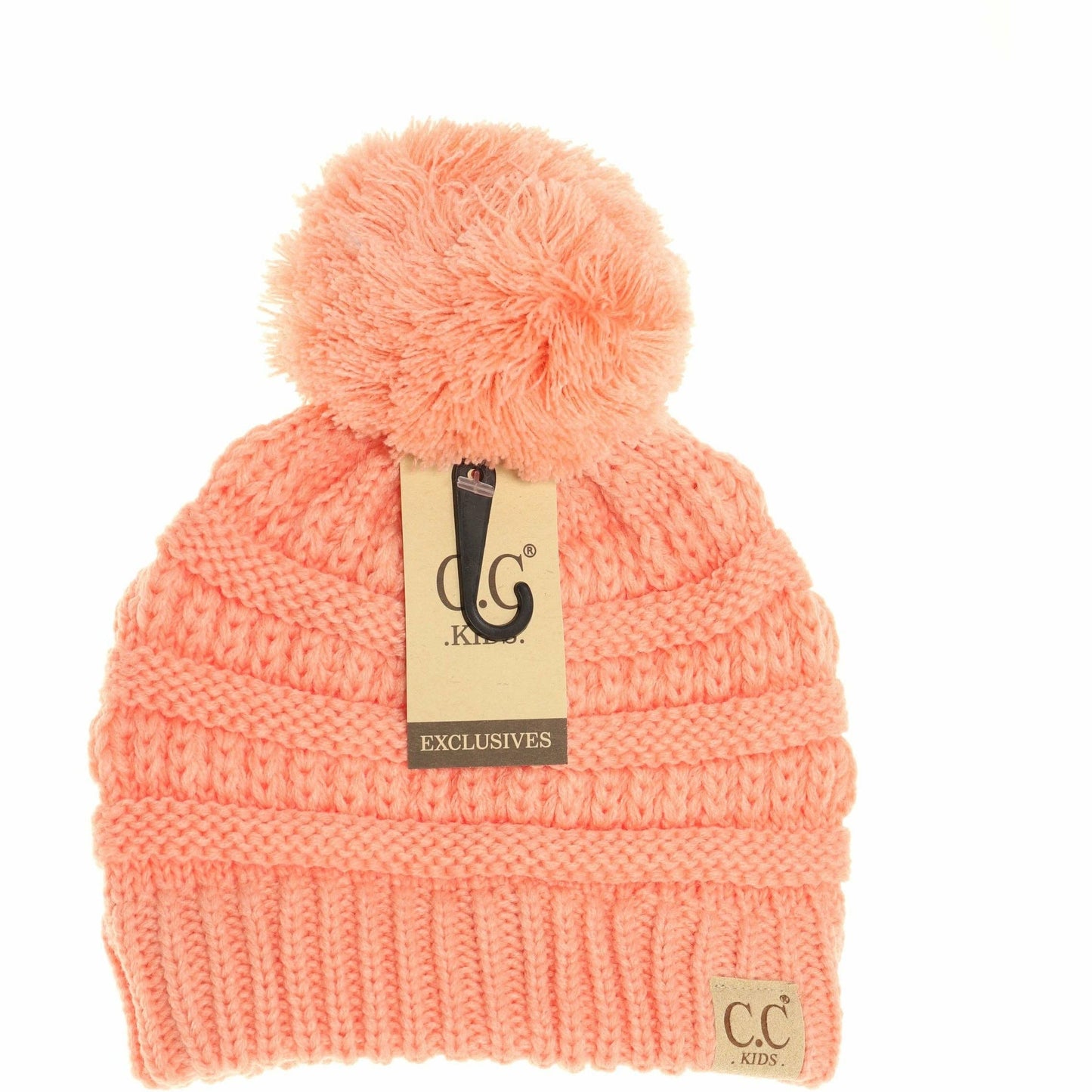 Kids Solid Pom CC Beanie