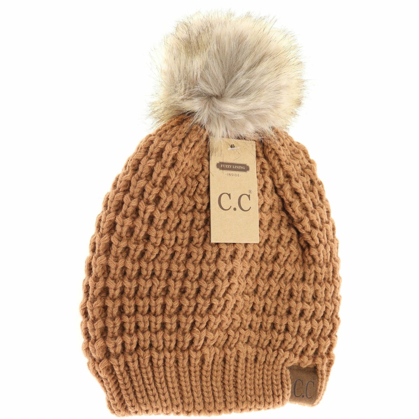 C.C Beanie Waffle Stitch w/Pom Pom