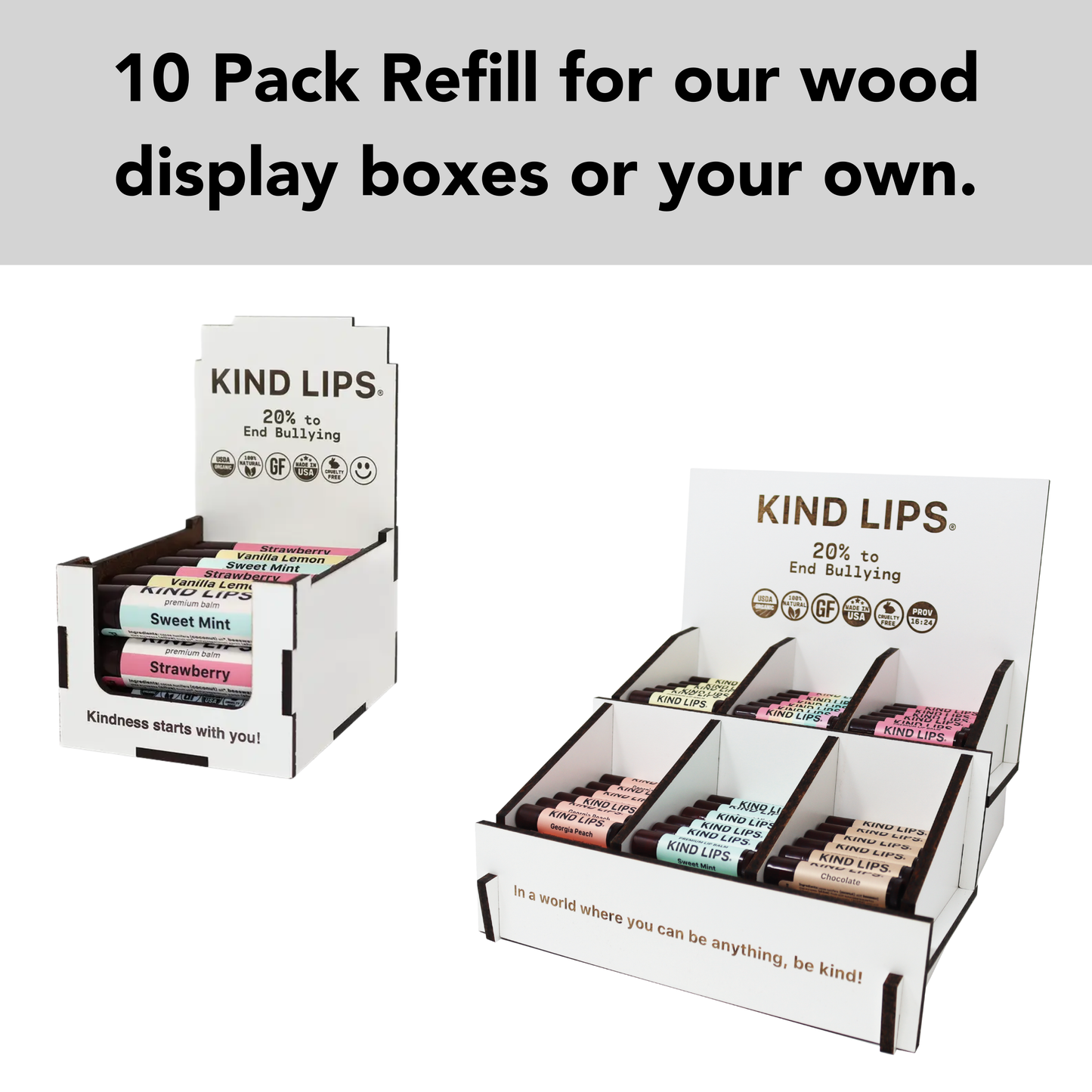 Kind Lips - Watermelon Lip Balm 10 Pack Refill | Organic