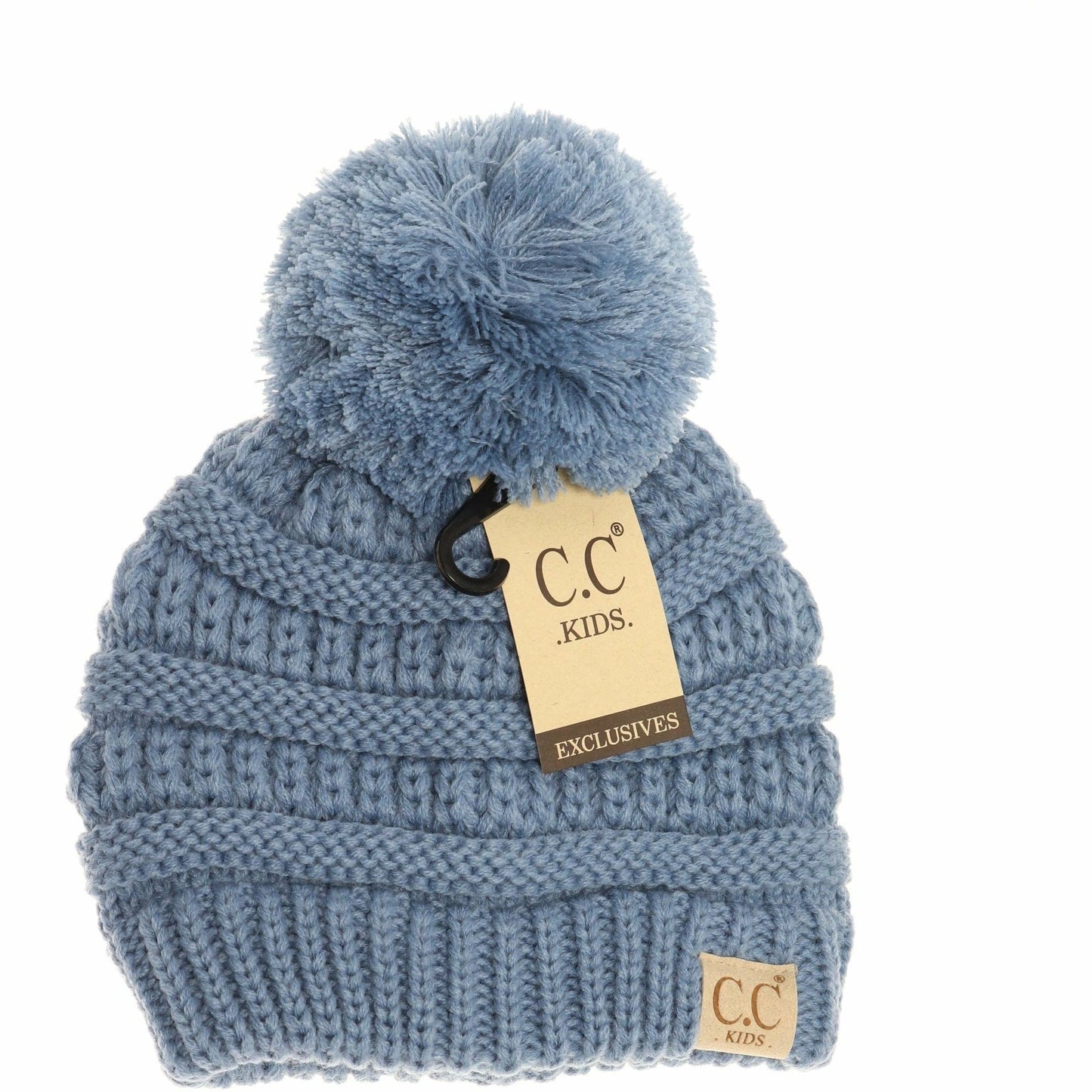 Kids Solid Pom CC Beanie